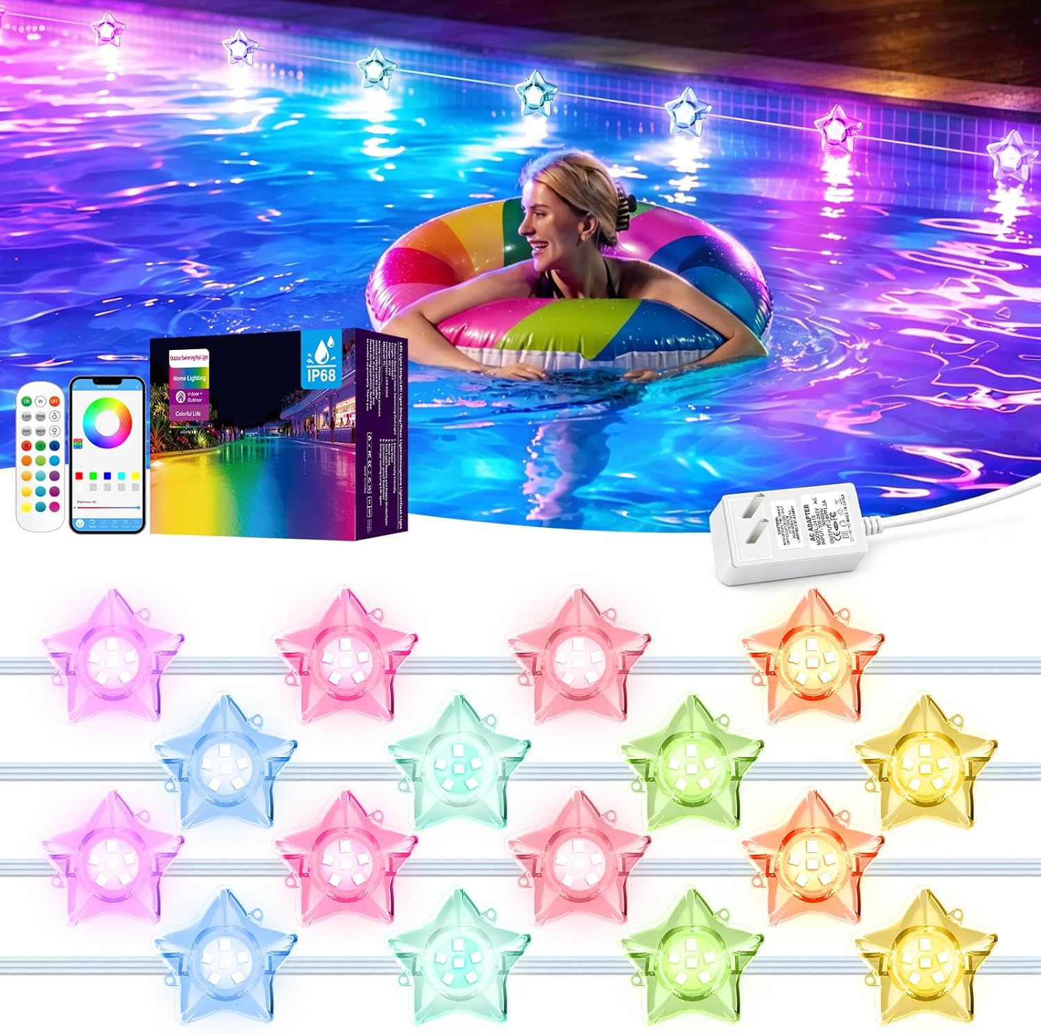 Pool Light Solar Rechargeable - Solarne lampki do basenu, wielokolorowe, na