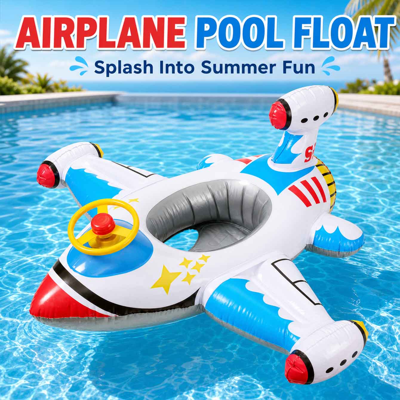Pool Float Ring Inflatable - 1 szt. Dmuchany materac do pływania