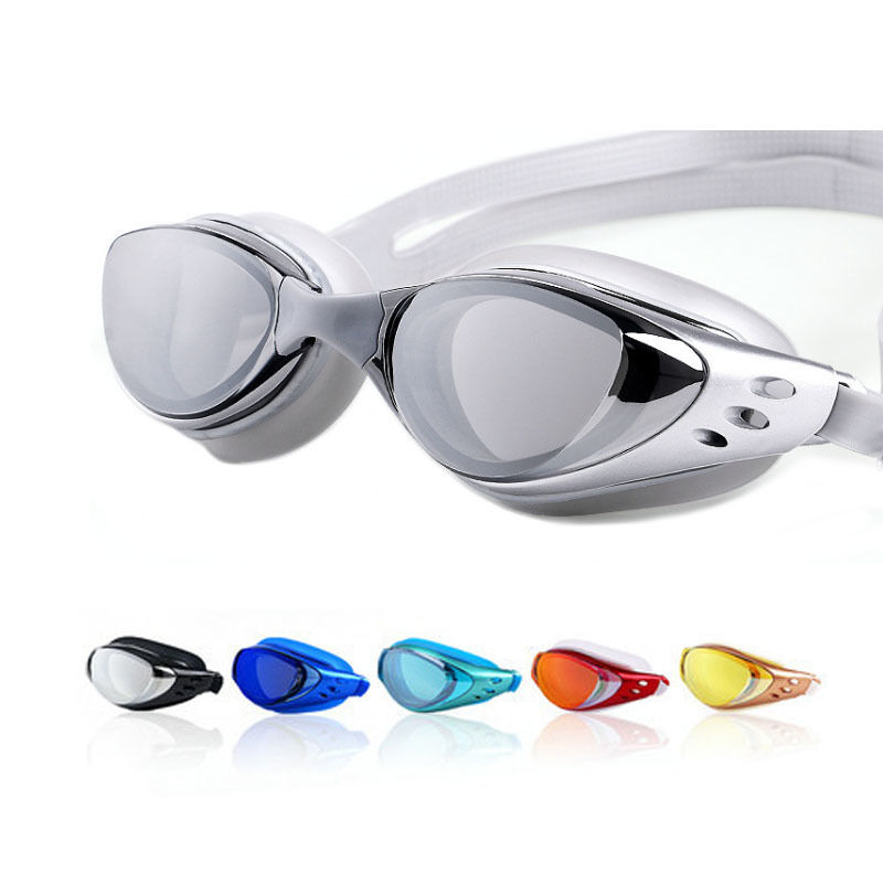 Swim Goggles Anti Fog Uv - Galwanizacja krótkowzroczność -1～-10 okulary pływackie czarny