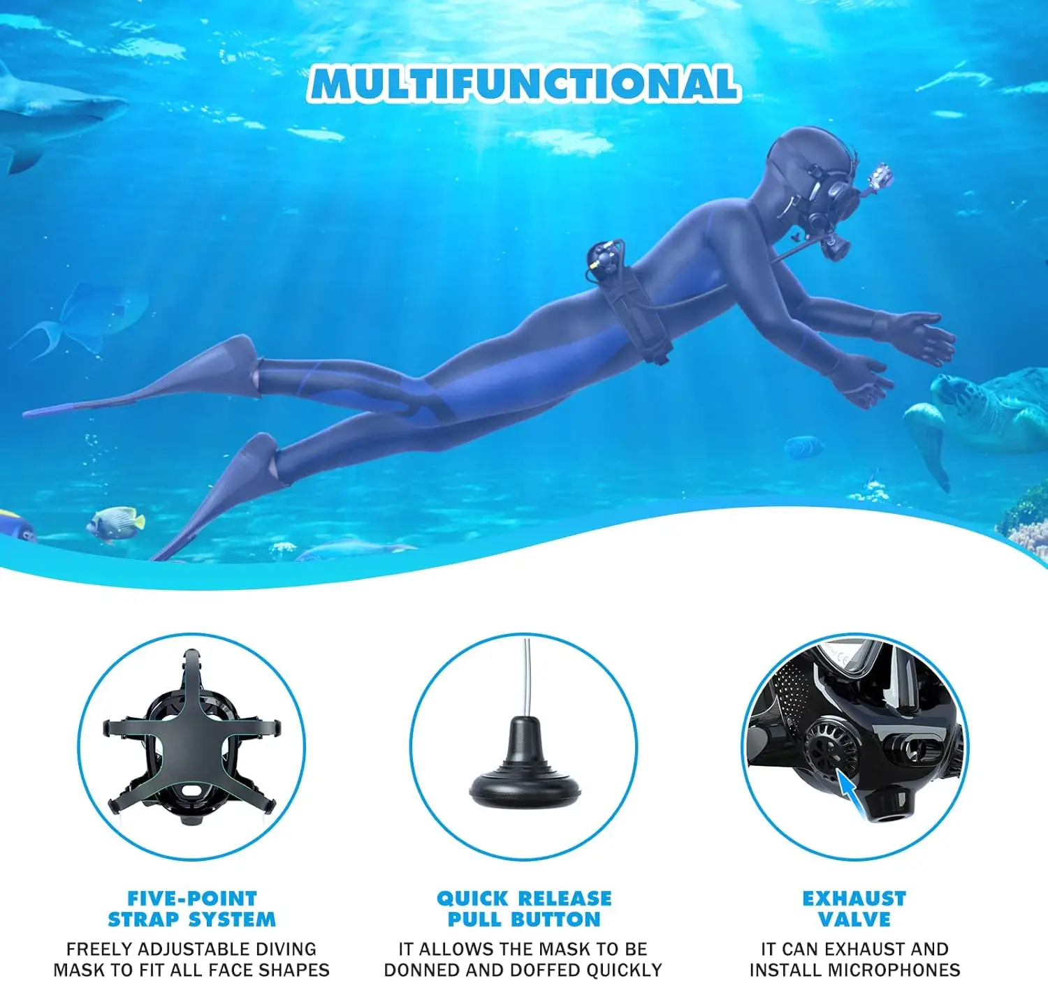 Maska nurkowa pełnotwarzowa TR – Snorkel Mask Full Face recenzja i cena
