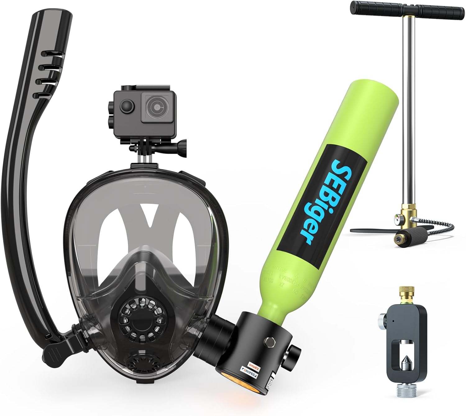 Mini butla do nurkowania 0.5L  – Snorkel Mask Full Face recenzja i cena